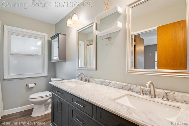 14000 Ellen Dr, Livonia, MI 48154 - full bathroom with wood finished floors and double vanity