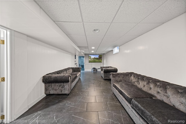 4401 Pardee Ave, Dearborn, MI 48125 - living room with a paneled ceiling and recessed lighting