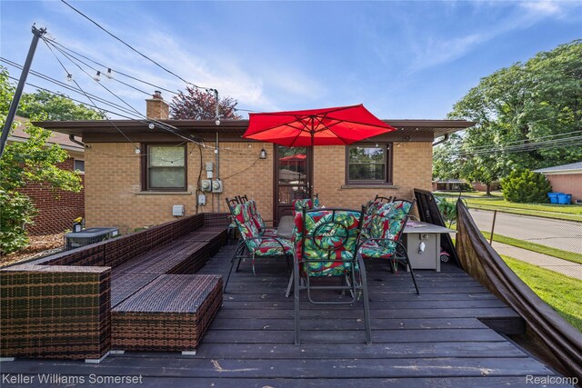 4401 Pardee Ave, Dearborn, MI 48125 - wooden terrace featuring outdoor dining space