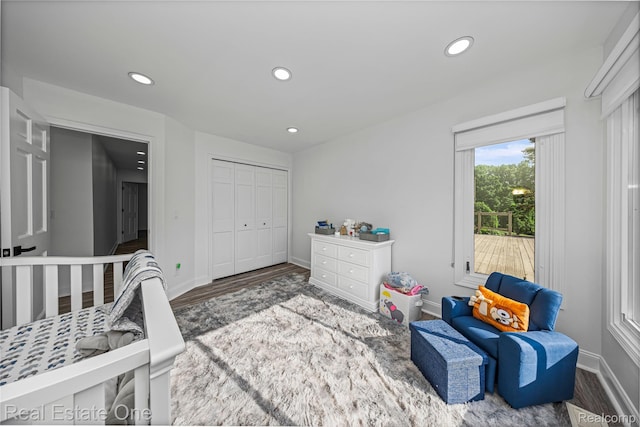52615 Seven Oaks Dr, Shelby Twp, MI 48316 - bedroom with wood finished floors, recessed lighting, and a closet