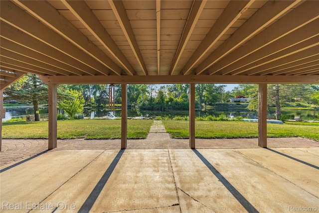 52615 Seven Oaks Dr, Shelby Twp, MI 48316 - view of patio / terrace featuring a water view