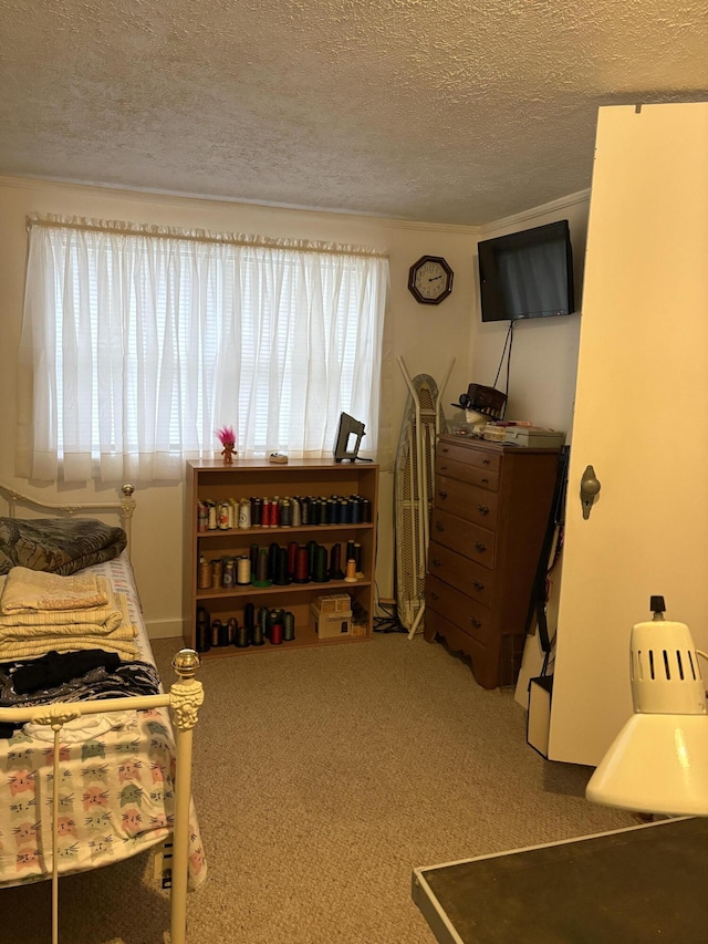 2065 Reggie Dr, Benton Harbor, MI 49022 - carpeted bedroom with a textured ceiling