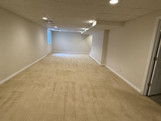 5798 Wacker Dr, Stevensville, MI 49127 - finished below grade area with carpet and a drop ceiling