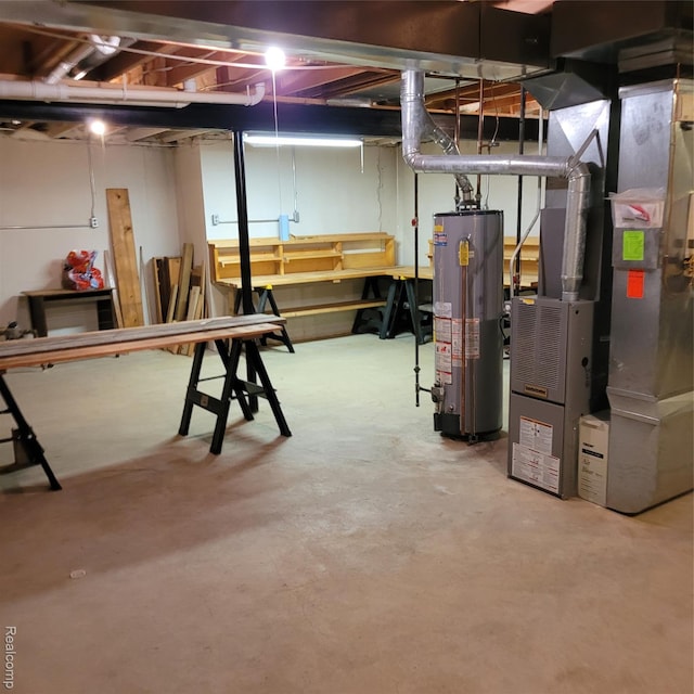 22865 Woodcreek Dr, Taylor, MI 48180 - unfinished below grade area with gas water heater and heating unit