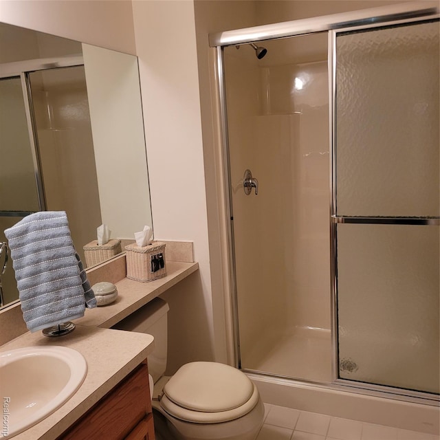 22865 Woodcreek Dr, Taylor, MI 48180 - full bathroom featuring a stall shower, vanity, and tile patterned floors