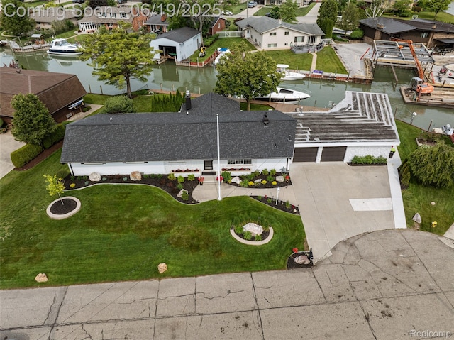 49775 Keycove St, Chesterfield, MI 48047 - aerial view of residential area with a large body of water
