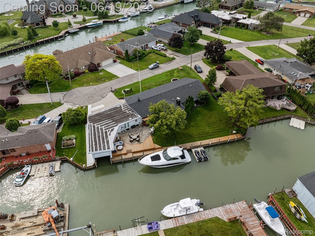 49775 Keycove St, Chesterfield, MI 48047 - aerial perspective of suburban area with a large body of water