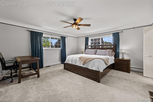 49775 Keycove St, Chesterfield, MI 48047 - bedroom with multiple windows, a baseboard radiator, and carpet