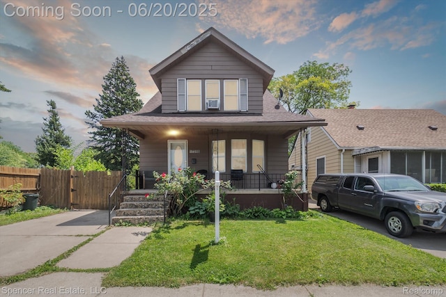 17398 Hanna St, Melvindale, MI 48122 - bungalow-style house with covered porch, concrete driveway, and roof with shingles