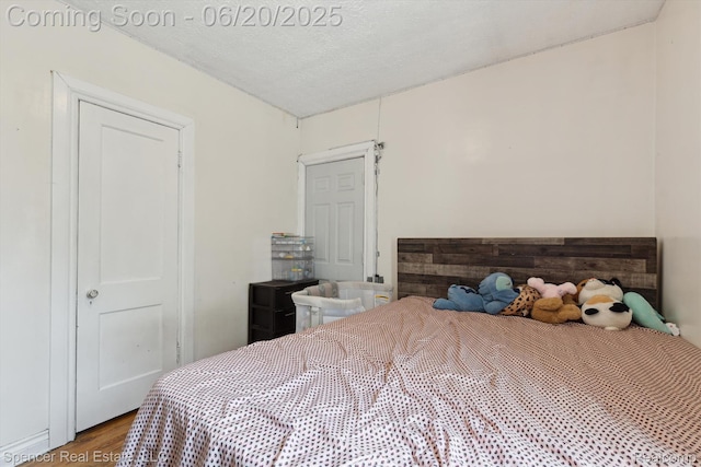 17398 Hanna St, Melvindale, MI 48122 - bedroom with wood finished floors and a textured ceiling