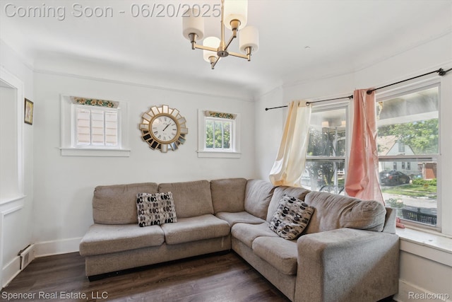 17398 Hanna St, Melvindale, MI 48122 - living room with a chandelier and wood finished floors