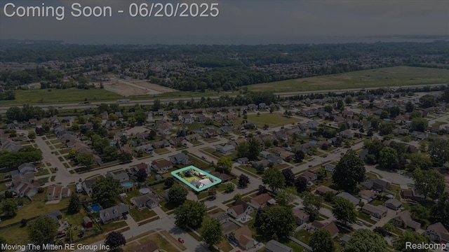 49212 Kimberly Ann Ln, Chesterfield, MI 48051 - aerial overview of property's location with nearby suburban area and property boundaries highlighted