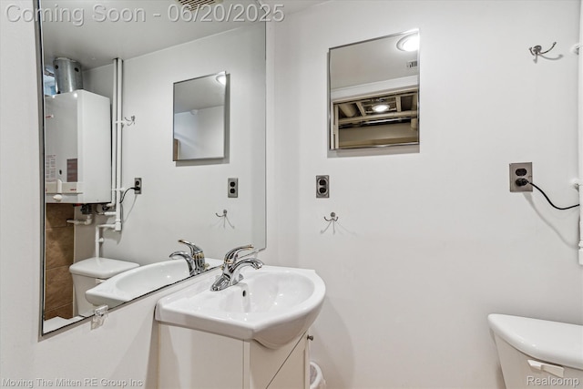 49212 Kimberly Ann Ln, Chesterfield, MI 48051 - half bath featuring water heater and vanity
