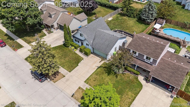 49212 Kimberly Ann Ln, Chesterfield, MI 48051 - aerial perspective of suburban area with a pool
