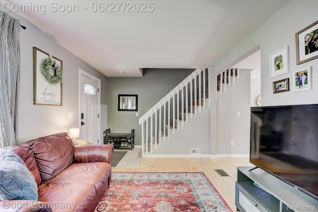 3626 Prairie Ave, Berkley, MI 48072 - living area with wood finished floors and stairs