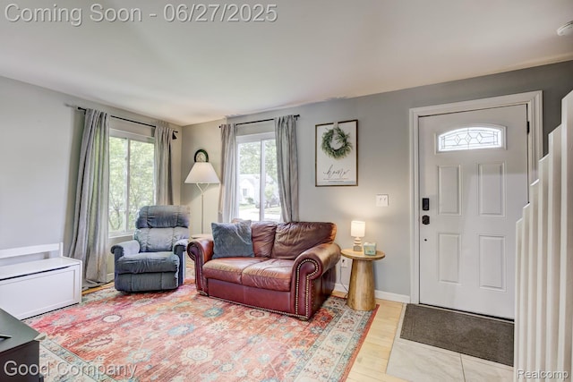 3626 Prairie Ave, Berkley, MI 48072 - living room featuring light wood-style flooring and baseboards