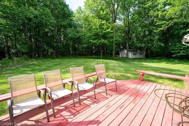 3485 Burrus Ct, Ortonville, MI 48462 - deck with a yard and an outdoor structure