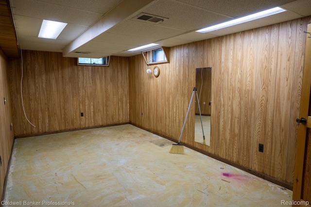 3485 Burrus Ct, Ortonville, MI 48462 - below grade area featuring wood walls and a paneled ceiling