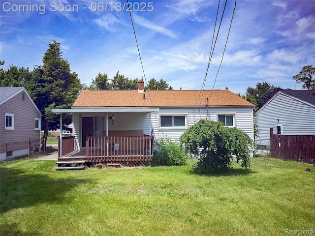 32303 Glen St, Westland, MI 48186 - rear view of property with a deck and a shingled roof
