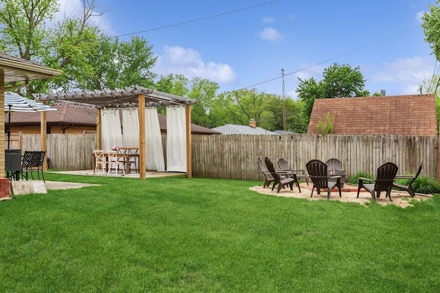 3108 Kim St, Saint Joseph, MI 49085 - fenced backyard featuring a pergola and a patio area