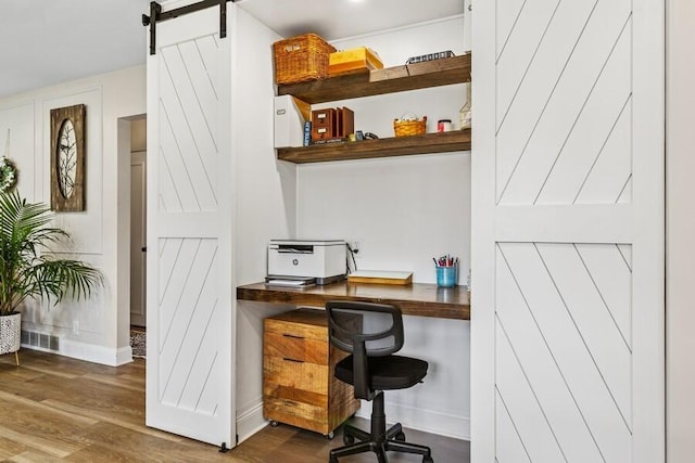 3108 Kim St, Saint Joseph, MI 49085 - office space with wood finished floors and a barn door