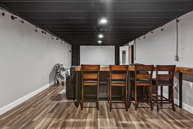3108 Kim St, Saint Joseph, MI 49085 - home theater featuring a dry bar and wood finished floors