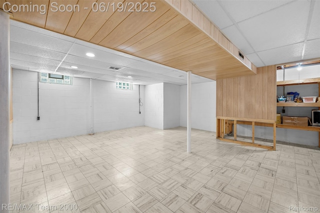 6514 Maple St, Dearborn, MI 48126 - basement with wood walls