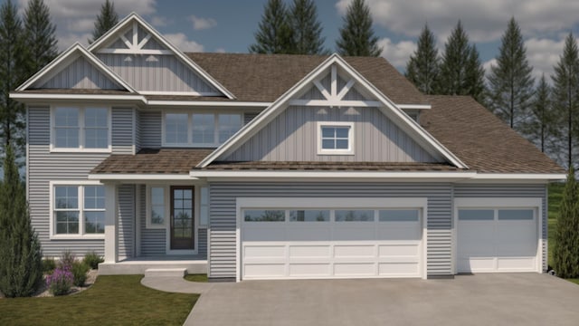 8167 Turning Stone, Kalamazoo, MI 49009 - craftsman inspired home featuring driveway, an attached garage, board and batten siding, and roof with shingles