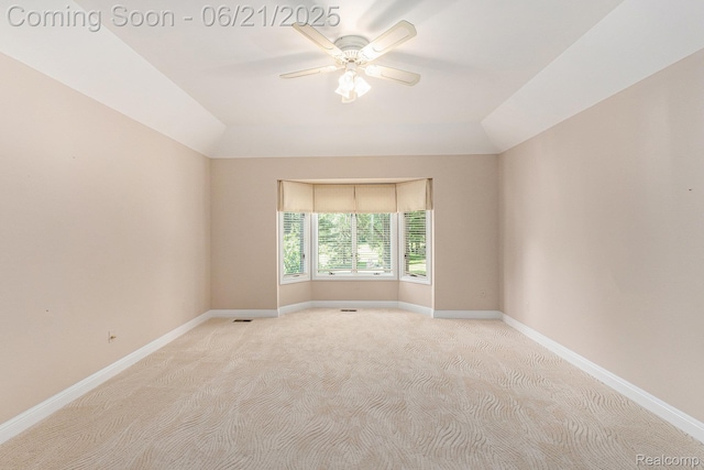 5387 Bristol Parke Dr, Clarkston, MI 48348 - carpeted empty room with a ceiling fan and lofted ceiling
