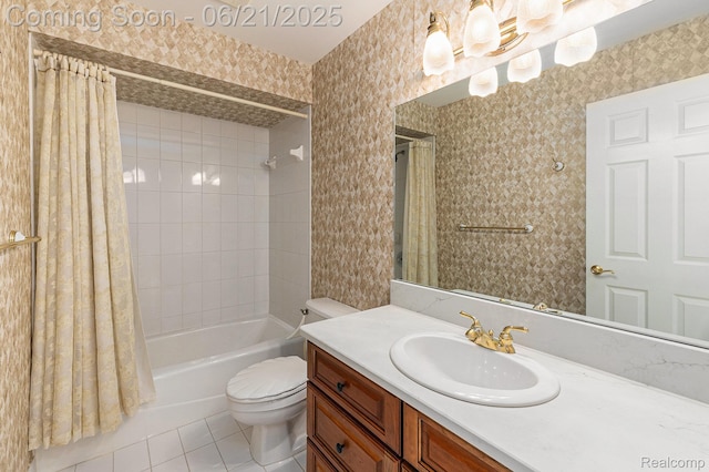 5387 Bristol Parke Dr, Clarkston, MI 48348 - full bathroom with tile patterned floors, vanity, and shower / bath combo