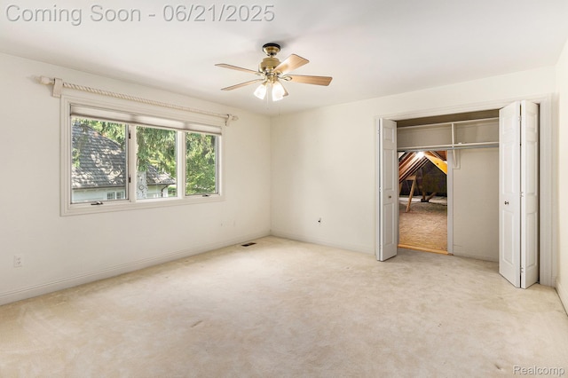 5387 Bristol Parke Dr, Clarkston, MI 48348 - unfurnished bedroom featuring light carpet, ceiling fan, and a closet