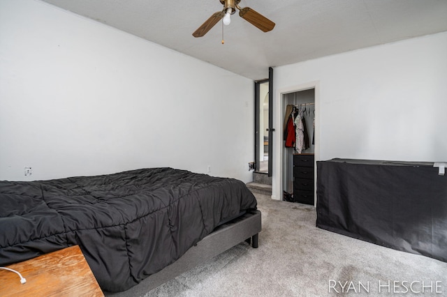 10340 Kartz Rd, Greenville, MI 48838 - bedroom with carpet floors, a ceiling fan, and a closet
