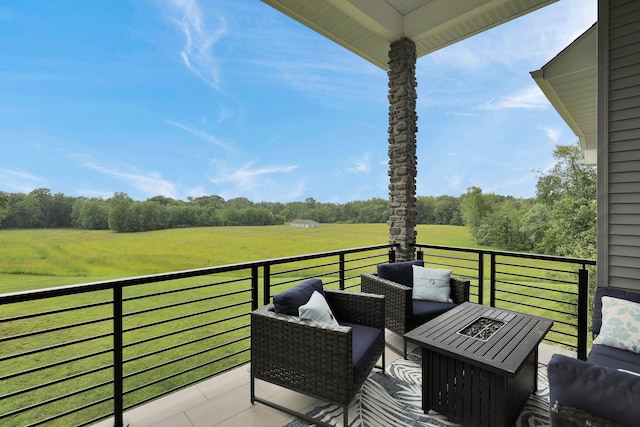7074 S Ainger Rd, Olivet, MI 49076 - wooden deck with a view of rural / pastoral area and a fire pit