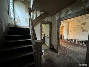3417 Hurlbut St, Detroit, MI 48214 - staircase with brick flooring
