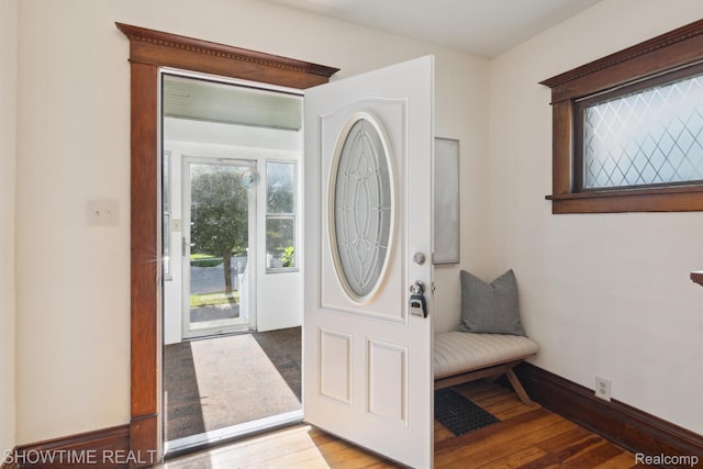 34 Charles St, Hillsdale, MI 49242 - foyer entrance featuring wood finished floors