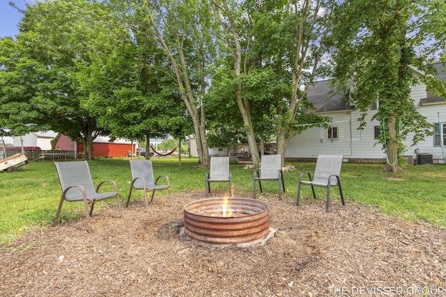 3665 47th St, Hamilton, MI 49419 - view of yard featuring a fire pit
