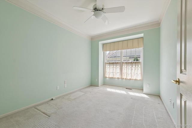 1921 Dunham Dr, Rochester, MI 48306 - unfurnished room featuring ornamental molding, carpet flooring, and a ceiling fan
