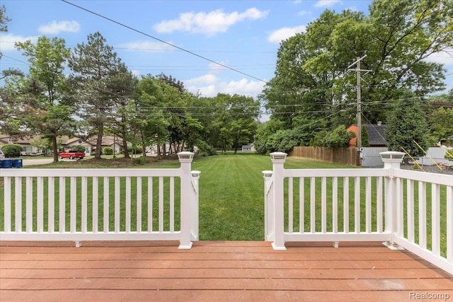 12115 Newburgh Rd, Livonia, MI 48150 - wooden terrace featuring a lawn