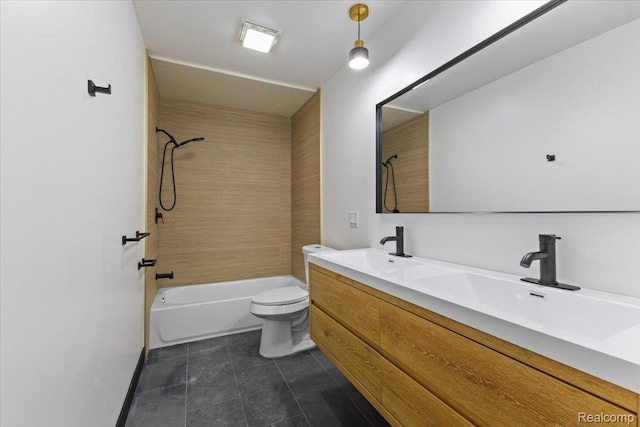 12115 Newburgh Rd, Livonia, MI 48150 - bathroom with double vanity, bathtub / shower combination, and tile patterned flooring