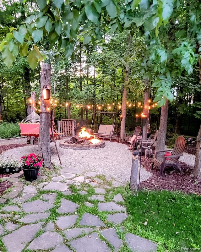29390 Juniper St, Trenton, MI 48183 - view of patio with a fire pit