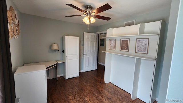 29390 Juniper St, Trenton, MI 48183 - unfurnished office with dark wood-style floors and ceiling fan