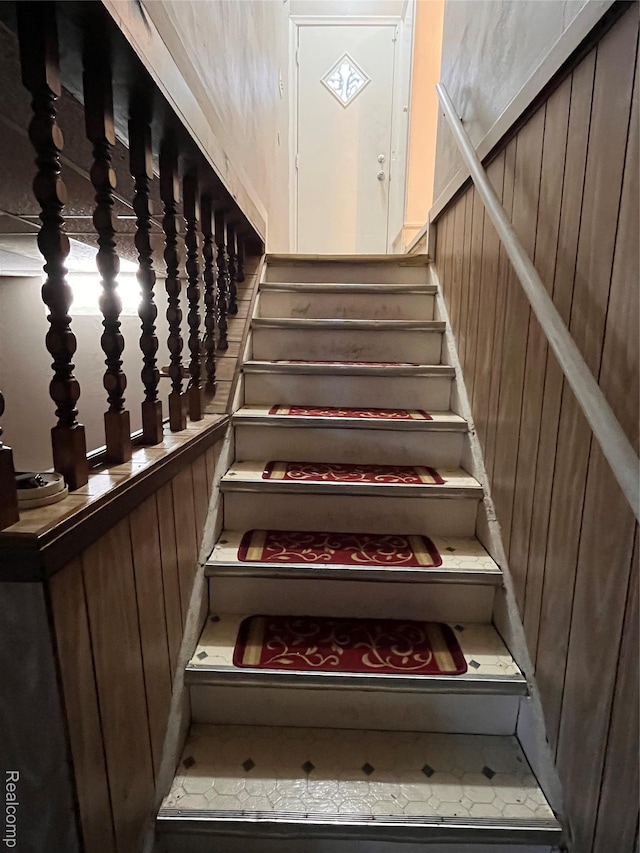 21421 Bournemouth St, Taylor, MI 48225 - stairs featuring wood walls