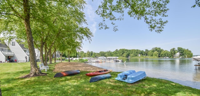 61626 Colony Bay Dr Unit 15, Cassopolis, MI 49031 - dock with a water view and a lawn