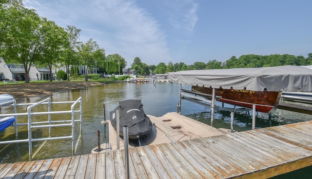 61626 Colony Bay Dr Unit 15, Cassopolis, MI 49031 - dock area featuring boat lift and a water view