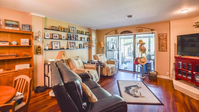 61626 Colony Bay Dr Unit 15, Cassopolis, MI 49031 - living room with dark wood-style flooring