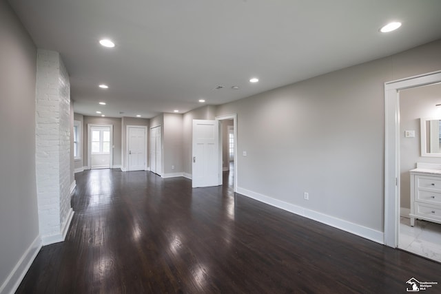 901 Chicago Blvd, Detroit, MI 48202 - unfurnished living room featuring dark wood-style flooring and recessed lighting