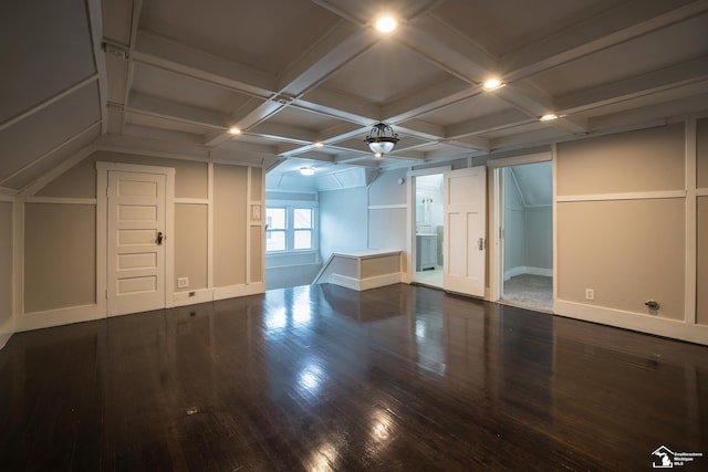 901 Chicago Blvd, Detroit, MI 48202 - unfurnished living room featuring wood finished floors and beamed ceiling