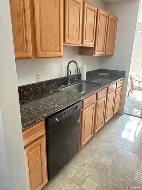 5959 Augusta Ln Unit 20, Grand Blanc, MI 48439 - kitchen with dishwasher and dark stone countertops