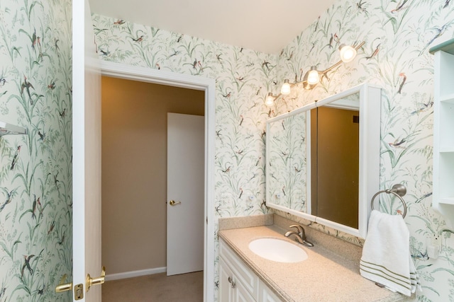 3105 Earlmoore Ln, Ann Arbor, MI 48105 - bathroom featuring wallpapered walls and vanity