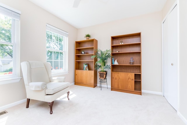 3105 Earlmoore Ln, Ann Arbor, MI 48105 - sitting room featuring carpet flooring and ceiling fan
